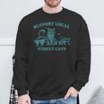 Support-Local-Street-Cat Vintage Raccoon Opossum Skunk Sweatshirt Gifts for Old Men