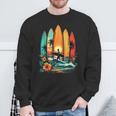Surfboarder Hawaii Wave Surfing Beach Surfer Sweatshirt Gifts for Old Men