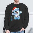 Süßer Weißer Bär In Weihnachtsmannmütze Mit Weihnachtslichtern Sweatshirt Geschenke für alte Männer