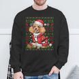 Toy Poodle Dog Xmas Lights Ugly Santa Toy Poodle Christmas Sweatshirt Gifts for Old Men