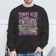 Tummy Ache Survivor Raccoon Meme Bootleg Graphic 90S Sweatshirt Geschenke für alte Männer