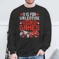 V Is For Video Games Valentines Day V Day Video Gamer Sweatshirt Gifts for Old Men