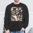 Vintage Abstracto Cuadros Surrealista Arte Ojos Pirámide Camisa de entrenamiento Regalos para ancianos