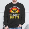 Vintage Bat Just A Guy Who Loves Bats Bat Halloween Sweatshirt Gifts for Old Men