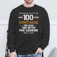 Vintage The Man Myth Legend 100 Year Old Birthday 100Th Sweatshirt Gifts for Old Men