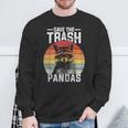 Vintage Retro Save The Trash Pandas Raccoon Sweatshirt Gifts for Old Men