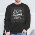 All I Want For Christmas Is Playing Darts Ugly Xmas Sweater Sweatshirt Geschenke für alte Männer