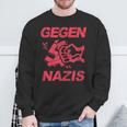 Zeichen Setzen Gegen Rechts Gegen Nazisintage Sweatshirt Geschenke für alte Männer