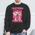 Zertifiziertes Freak Cat Meme Sweatshirt Geschenke für alte Männer