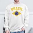 Brazilian National Flagintage Patriotic Football Brazil Green Sweatshirt Geschenke für alte Männer