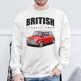 British Classic Car Red Mini Sports Car Gray Sweatshirt Geschenke für alte Männer