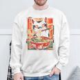 Cat Ramen Noodle Japanese Backprint Sweatshirt Geschenke für alte Männer