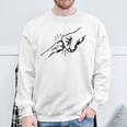 Dog And Man Hitting Hand Man Dog Friendship Bump Dog Paw Gray Sweatshirt Geschenke für alte Männer