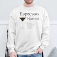 Espresso Martini With Recipe And Glass Sweatshirt Geschenke für alte Männer