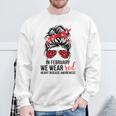 In February We Wear Red Heart Health Awareness Chd Disease Sweatshirt Gifts for Old Men