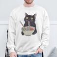 Cat Eating Ramen Vintage Japanese Noodles Sweatshirt Gifts for Old Men