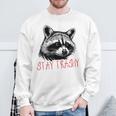 Street Cat Vintage Stay Trashy Raccoon Sweatshirt Gifts for Old Men