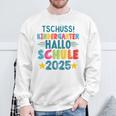 Kinder Tschüss Kindergarten Hallo Schule 2025 Lustig Kita Abgänger Sweatshirt Geschenke für alte Männer