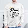 Paul The Birthday King Happy Birthday Boys Nager Gray Sweatshirt Geschenke für alte Männer