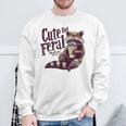 Raccoon Cute But Feral Vintage Raccoon Loves Coffee Sweatshirt Gifts for Old Men