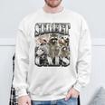 Retro Raccoon Sweatshirt - Unhinged Nature Theme for Summer Adventures Gifts for Old Men