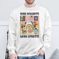 More Spaghetti Less Regretti Cat Eats Spaghetti Meme Sweatshirt Geschenke für alte Männer