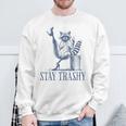 Stay Trashy Raccoon Sweatshirt - Quirky Halloween Style for Women Gifts for Old Men