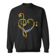 Bass Clef Heart I Love Music Bass Sweatshirt