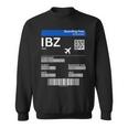 Boarding Pass Ibiza Ibz Flight Ticket Ibiza Sweatshirt