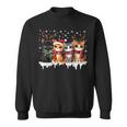 Cat Christmas Light Reindeer Santa Christmas Cat Lover Sweatshirt