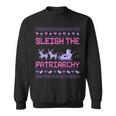 Christmas Sleigh The Patriarchy Feminist Feminism Deer Xmas Sweatshirt