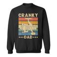 Cranky Dad Fishing Reel Humor Father Fisherman Retro Sweatshirt