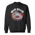 Cute Baby Hippo Moo Deng Bouncy Pig In Thai Hippopotamus Sweatshirt