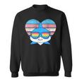 Cute Shark Pride Trans Flag Rainbow Sunglasses LGBTQ Sweatshirt