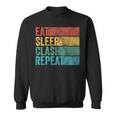 Eat Sleep Clash Repeat Gaming Clans Vintage Distressed Sweatshirt