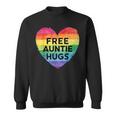 Free Auntie Hugs LGBT Gay Lesbian Pride Month Rainbow Flag Sweatshirt