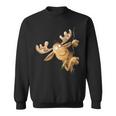 With Cartoon I Elk Wild Animal Motif Sweatshirt