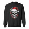 Heavy Xmas Skull With Santa Hat Ugly Hohoho Ho Sweatshirt