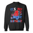It's My 4Th Birthday Spider Boy Birthday Theme Party Sweatshirt