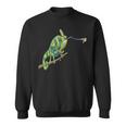 Lizard Meme Eat Watercolor Reptile Eating Lizard Herpetology Sweatshirt
