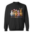 Lumières De Noël Drôles Poules Animaux De La Ferme De Noël Sweater e
