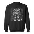Mech Warrior Blueprint Shirt Mighty Tech Robot Fighter Sweatshirt