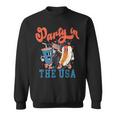 Party In The USA Hot Dog Fireworks American Flag 4th Of July Sweatshirt