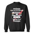 With Pencil Früher War Alles Besser Retro Cassette Sweatshirt