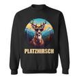 Platzhirsch Beim Wandern Berge Sweatshirt