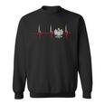 Polska Eagle Pole Heartbeat Ecg Pulse Polish Pride Sweatshirt