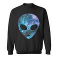 Psychedelic Alien Head Cosmic Galaxy Trippy Outer Space Sweatshirt