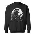 Raccoon Guitarist Sweatshirt - Fun Moon Meme Design for Music Lovers