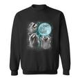 Raccoon Sweatshirt - Quirky Moonlit Trio Howl Design - Unisex