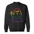 Rainbow LGBT Ghost Peace Sign Gay Pride Halloween Costume Sweatshirt